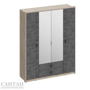 Шер ШК-2314 Шкаф 4-х дверный с зеркалами и ящиками